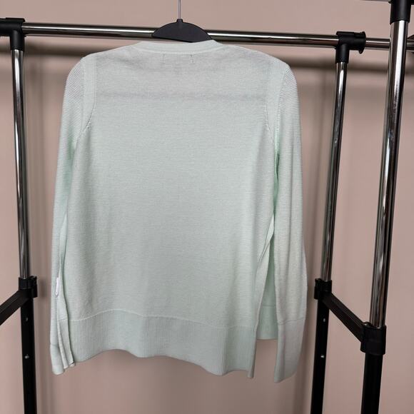 Banana Republic Pima Cotton Cashmere Mint Sweater Side Slit Lightweight - Picture 3 of 9